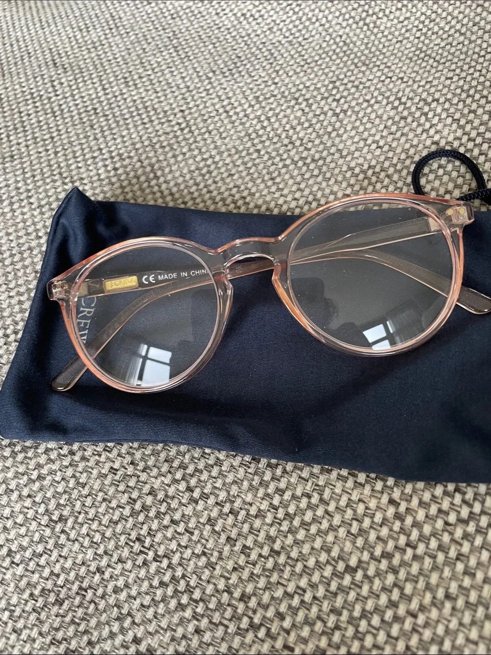 J. Crew Translucent Blush Round Optical Reading Glasses